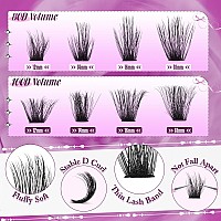 Yawamica Fluffy Lash Extension Kit 80D100D Lash Clusters Eyelash Extensions 1218Mm Wispy Individual Lashes Kit Thick Volume Ey