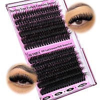 Yawamica Wispy Individual Lashes Clusters Fluffy Eyelash Extension 150D200D Thick Volume Eyelash Clusters 1420Mm D Curl Cluste