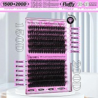 Yawamica Wispy Individual Lashes Clusters Fluffy Eyelash Extension 150D200D Thick Volume Eyelash Clusters 1420Mm D Curl Cluste