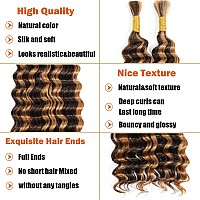 Human Braiding Hair 100G Deep Wave Bulk Human Hair For Braiding No Weft 427 Wet And Wavy Human Hair Braiding Hair Brazilian Vir