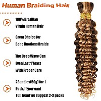 Human Braiding Hair 100G Deep Wave Bulk Human Hair For Braiding No Weft 427 Wet And Wavy Human Hair Braiding Hair Brazilian Vir