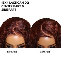 Dulove Reddish Brown Deep Wave Lace Front Wigs Human Hair Pre Plucked With Baby Hair Glueless 13X4 Hd Transparent Lace Front Wig