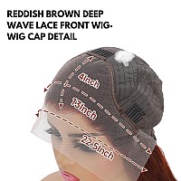 Dulove Reddish Brown Deep Wave Lace Front Wigs Human Hair Pre Plucked With Baby Hair Glueless 13X4 Hd Transparent Lace Front Wig