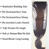 Gozill Pre Sectioned Braiding Hair Pre Stretched Brown Kanekalon Braiding Hair Extensions Ez Braid Kids Hypoallergenic Braiding