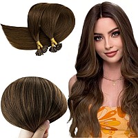 Runature U Tip Hair Extensions Human Hair Brown Hair Extensions U Tip Keratin Hair Extensions Human Hair 20 Inch Utip Human Hair