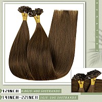 Runature U Tip Hair Extensions Human Hair Brown Hair Extensions U Tip Keratin Hair Extensions Human Hair 20 Inch Utip Human Hair