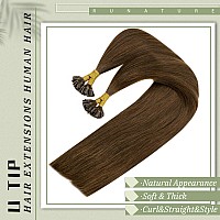 Runature U Tip Hair Extensions Human Hair Brown Hair Extensions U Tip Keratin Hair Extensions Human Hair 20 Inch Utip Human Hair