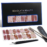 Beaolata Nail Polish Strips 32 Nail Wraps Nail Stickers Gel Nail Strips Easy Apply Remove Long Lasting Salon Quality Red