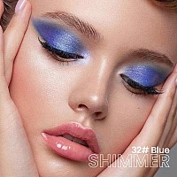 Evpct Blue Shimmer Cream Eye Shadow Brightener Sticks Set For Eyes Blue Shimmery Pencil Eye Shadow Applicator Stick Pen Palette