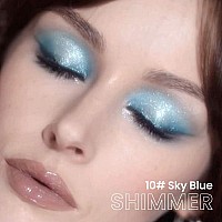 Evpct Sky Blue Shimmer Cream Eye Shadow Brightener Sticks Set For Eyes Blue Shimmery Matte Pencil Eye Shadow Applicator Stick P