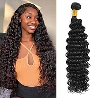 Saluna Deep Wave Bundles 26 Inch Full And Thick Single Bundles 12A 100 Unprocessed Brazilian Virgin Human Hair Bundles Soft Cur