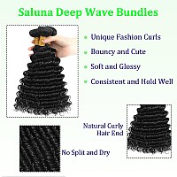 Saluna Deep Wave Bundles 26 Inch Full And Thick Single Bundles 12A 100 Unprocessed Brazilian Virgin Human Hair Bundles Soft Cur