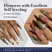 Melodysusie Fleurwee Plantbased Uv Gel Nail Polish Hema Free 21 Nontoxic Olive Green Glitter P49 Long Lasting No Chip Colo