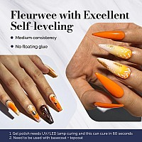 Melodysusie Fleurwee Plantbased Uv Gel Nail Polish Hema Free 21 Nontoxic Bright Orange P36 Long Lasting No Chip Summer Col