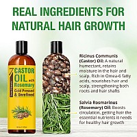 Seven Minerals Cold Pressed Castor Oil With Rosemary 16 Fl Oz Bottle Unrefined Hexane Free Hair Growth Thicker Eyelashe