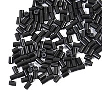 200 Pcs 35Mm Copper Tuber Micro Rings With Silicone Lined Micro Links Rings Beads For Itip Human Hair Extensions Black