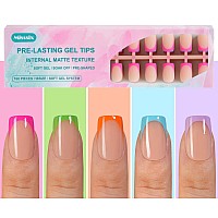 Misssix French Gel Nail Tips 160Pcs French Tip Press On Nails Short Square No Need To File Tips Prelasting Fake Nails For Na