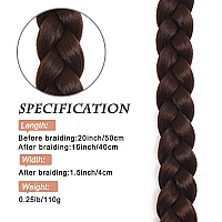 Charsun 20Inch Long Braided Ponytail Extensions For Women Straight Wrap Around Hair Extensions With Hair Tie Natural Soft Diy