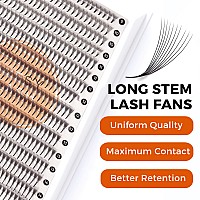 Eyesy Lash 448 Narrow Promade Fans 10D 007Mm Thickness C Curl 915Mm Mixed Lengths Long Stem Premade Fans Eyelash Extension