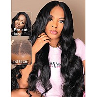 Unice Glueless Wigs Human Hair Pre Plucked Pre Cut Lace 5X5 Thin Hd Lace Closure Wig Body Wave Human Hair Wig Bleached Knots Mat