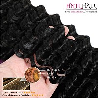 Hntl Deep Wave Bundles Human Hair 12A Brazilian Virgin Human Hair 3 Bundles 28 28 28 Inch Brazilian Remy Human Hair Weave Bundle