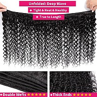 Hntl Deep Wave Bundles Human Hair 12A Brazilian Virgin Human Hair 3 Bundles 28 28 28 Inch Brazilian Remy Human Hair Weave Bundle