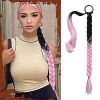 Sofeiyan Braid Pony Tail Fluffy Natural Soft Long Braid Ponytail Extension With Hair Tie Straight Sleek Wrap Around Hair Extensi