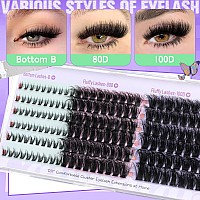 Calphdiar Eyelash Clusters Fluffy Lash Clusters With Bottom Lashes Thick Volume Cluster Eyelash Extensions 1218Mm Wispy Individ