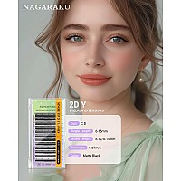 Nagaraku Y Eyelash Extensions Supplies 2D Y Lash Easy Fan Russian Volume Crisscross Eyelashes Handwoven Y Shaped Mesh Wispy Clus