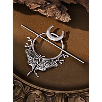 Haquil Vintage Luna Moth Eye Crescent Moon Hairpin Retro Decorative Hair Accessory