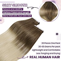 Laavoo Hair Extensions Tape In Human Hair Ombre Blonde Tape In Hair Extensions Light Brown Ombre To Platinum Blonde Tape In Huma