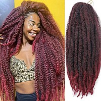 Byksvioc Byhair Afro Kinky Twist Crochet Hair Braids Marley Braid Hair 24Inch Burgundy Cuban Twist Braiding Hair 6Packs1Bbug