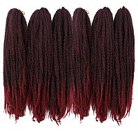 Byksvioc Byhair Afro Kinky Twist Crochet Hair Braids Marley Braid Hair 24Inch Burgundy Cuban Twist Braiding Hair 6Packs1Bbug