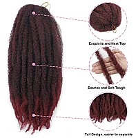 Byksvioc Byhair Afro Kinky Twist Crochet Hair Braids Marley Braid Hair 24Inch Burgundy Cuban Twist Braiding Hair 6Packs1Bbug