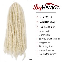 Byhair Afro Kinky Twist Crochet Hair Braids Marley Braid Hair 24Inch Blonde Cuban Twist Braiding Hair 6Packs613