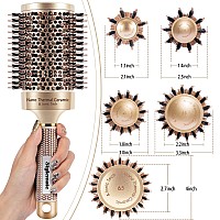 Stylemate Round Brush For Blow Out Nano Thermal Ceramic Ionic Tech Round Barrel Hair Brush With Boar Bristles Roller Brush F