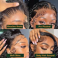 Manorshen Deep Wave Lace Frontal Wigs 13X6 Lace Front Deep Curly Wave Glueless Brazilian Hair Wet Wavy Human Hair Lace Frontal W