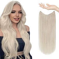 Sunny 24Inch Blonde Wire Hair Extensions With Clip Ins One Piece Hair Extensions With Secret Wire Platinum Blonde Secret Wire Ha