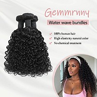 Gemmrnny Human Hair Bundles Curly Premium Curly Bundles Human Hair 22 24 26 Inch 12A Deep Water Wave Human Hair Bundles Unpro