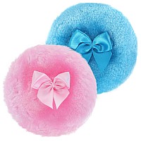 Sibba Large Fluffy Powder Puff 4 Inch Ultra Soft Washable Reusable Velour Face Body Powder Puff Loose Powder Puffs Wet Dry Make