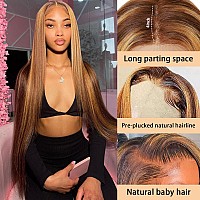 Ulrica Ombre Lace Front Wig Human Hair 30 Inch Straight 13X4 Hd Lace Front Wigs Human Hair Pre Plucked P427 Brown Colored Honey