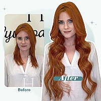 Full Shine Clip In Hair Extensions Real Human Hair 7Pcs Human Hair Clip In Extensions Copper Orange Clip In Human Hair Extension