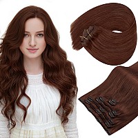 Sunny 135G Clip In Human Hair Extensions Auburn Hair Clip In Extensions Dark Auburn Hair Extensions Clip Ins Real Human Hair Aub