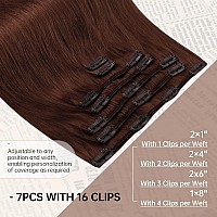 Sunny 135G Clip In Human Hair Extensions Auburn Hair Clip In Extensions Dark Auburn Hair Extensions Clip Ins Real Human Hair Aub