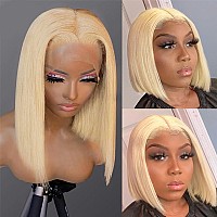 Blonde Bob Wig Human Hair 613 Lace Front Wig Human Hair 180 Density 13X4 Hd Lace Frontal Wigs Human Hair Pre Plucked With Baby