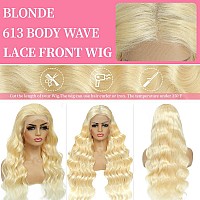 Lrnlrn 613 Lace Front Wig Human Hair 180 Density Body Wave Blonde Lace Front Wigs Human Hair Pre Plucked 613 13X6 Lace Front Wig