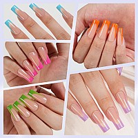 Misssix French Gel Nail Tips 150Pcs French Tip Press On Nails Long Square No Need To File Tips Prelasting Fake Nails For Nai