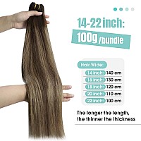 Youngsee Sew In Hair Extensions Balayage Human Hair Weft Extensions Brown Sew In Hair Extensions Human Hair Dark Brown Fading To