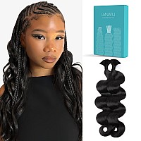 Lvnatu Body Wave Braiding Hair Human For Boho Braids Bohemian Knotless Wavy Bulk No Weft 2 Bundles 100G 18 Inch Jet Black