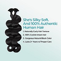 Lvnatu Body Wave Braiding Hair Human For Boho Braids Bohemian Knotless Wavy Bulk No Weft 2 Bundles 100G 18 Inch Jet Black